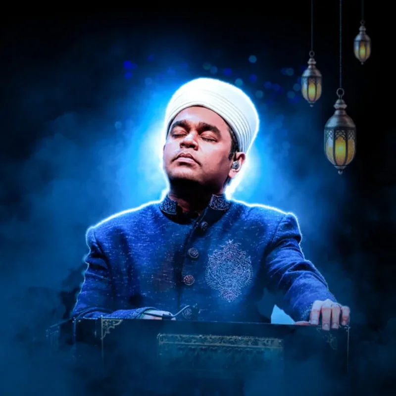 A. R. Rahman performing Sufi music at a harmonium
