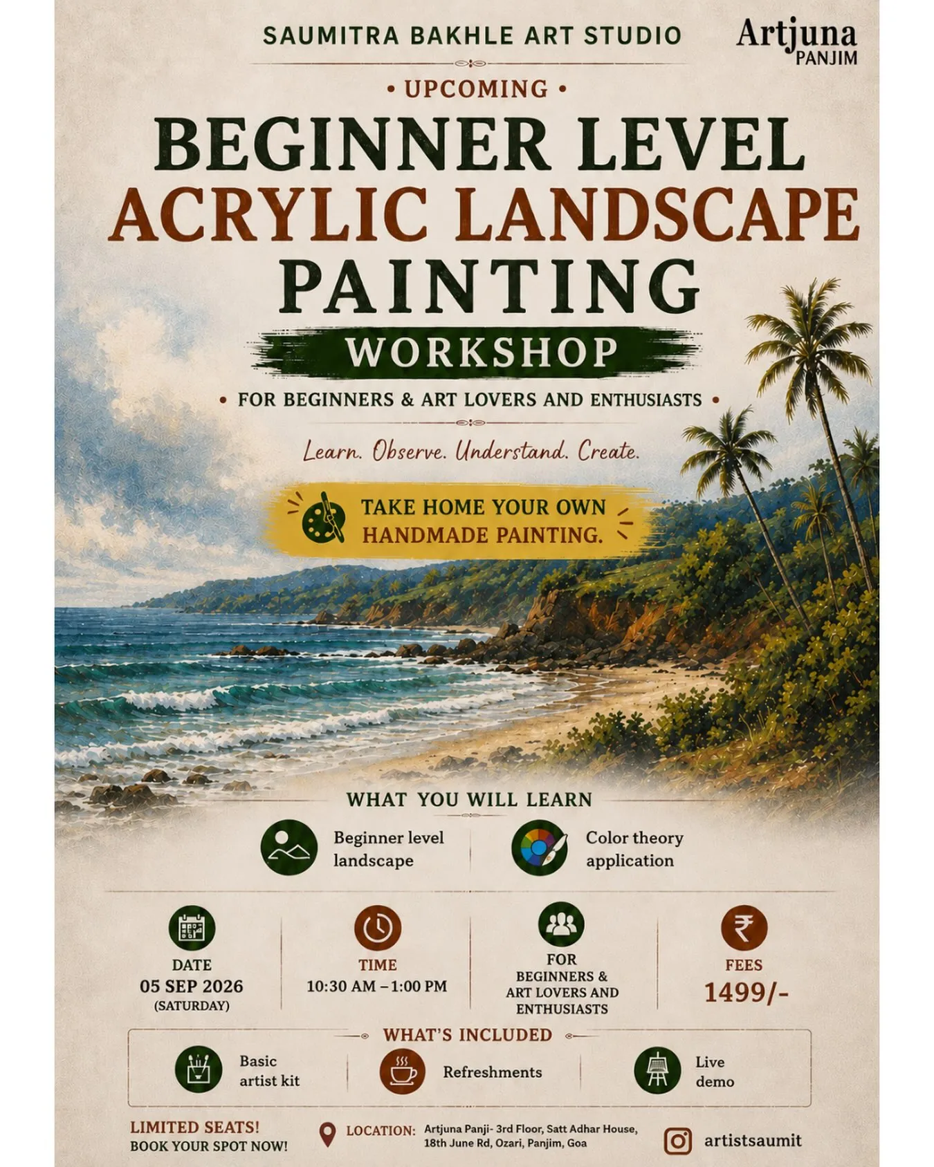 Beginner Level Acrylic Landscape Painting Workshop